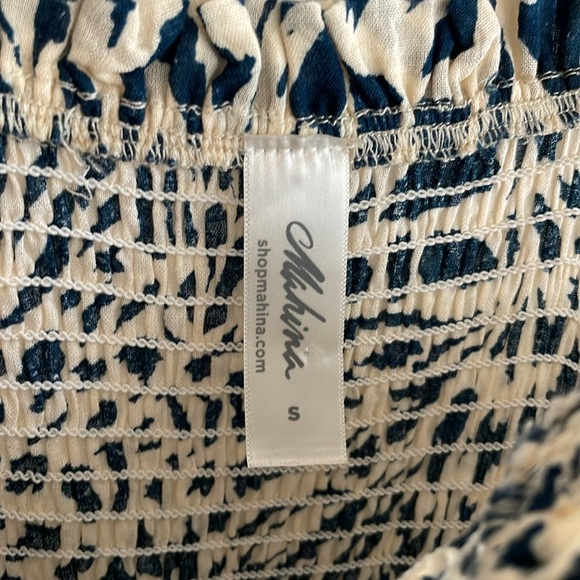 Mahina Dark Teal and Cream Spaghetti Strap Sundress - Picture 7 of 11